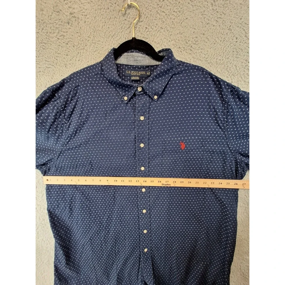 US Polo Assn. Casual Shirt Mens XLT Navy Blue‎ Classic Fit Collared Button Down